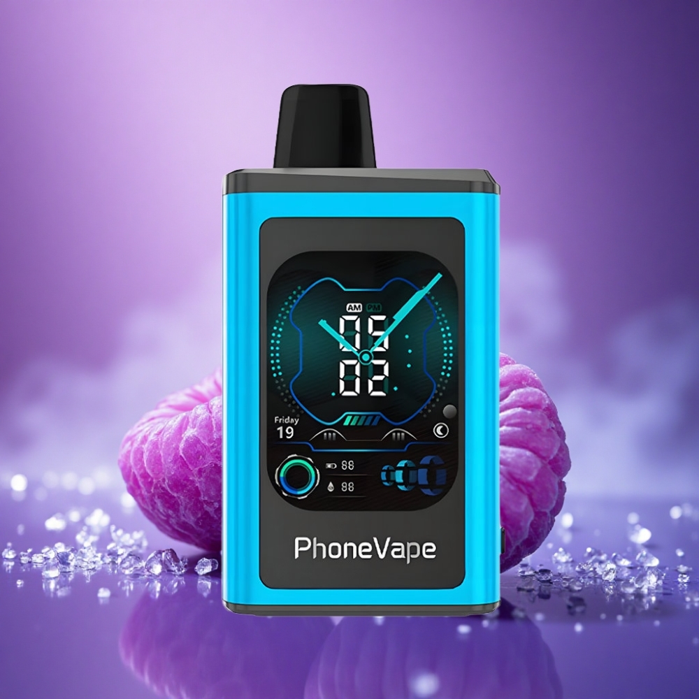JNR PhoneVape 30000 Zilā Aveņu Ledus ar 850mAh un 5% nikotīna