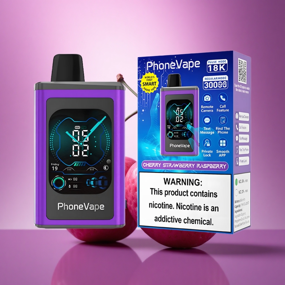 JNR PhoneVape 30000 Ķiršu Zemeņu Aviānažu 850mAh 5% nikotīna