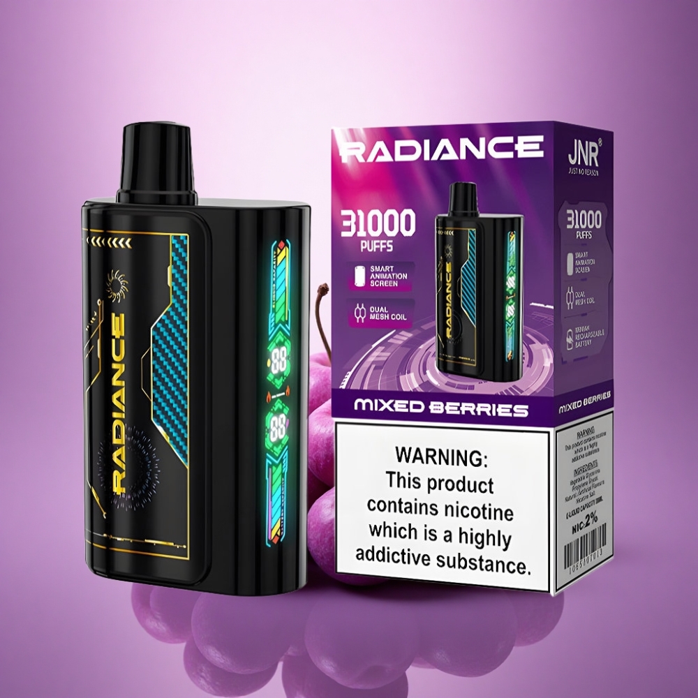 JNR Radiance 31000 Jaukais ogu šķīdums ar 28ml e-šķidruma un 950 mAh bateriju
