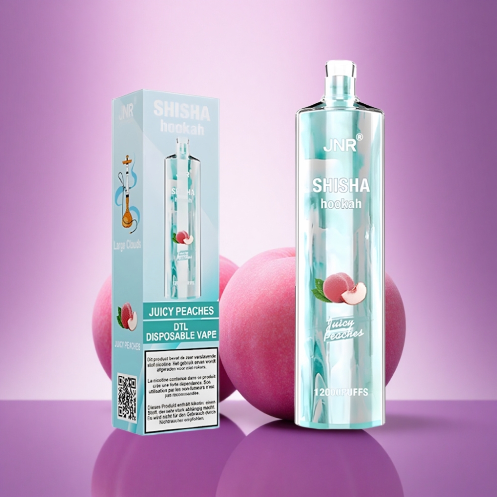 JNR Shisha Hookah 12000 Sulīgie Persiki ar 750mAh un 0,6 Ohm sietu tinumu