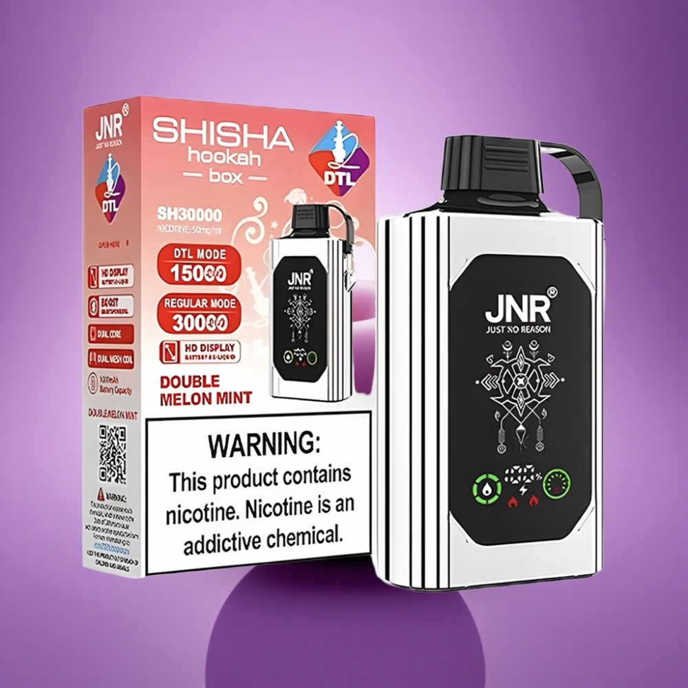 JNR Shisha Hookah Box 20500 Dubultā Ābele HD Displejs 25ml Dual Mesh Coil 1000mAh