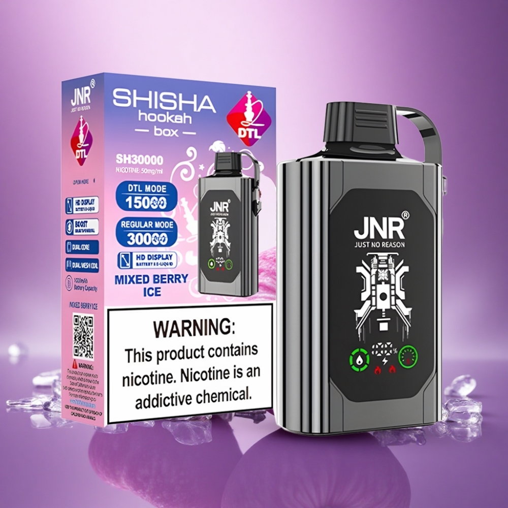 JNR Shisha Hookah Box 20500 Jauktu ogu ledus ar HD displeju un 1000mAh bateriju