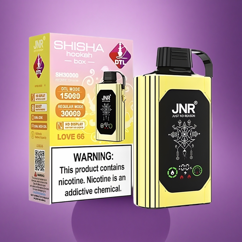 JNR Shisha Hookah Box 20500 Mīlestība 66 HD Displejs 1000mAh 25ml Dubultmaisītspole
