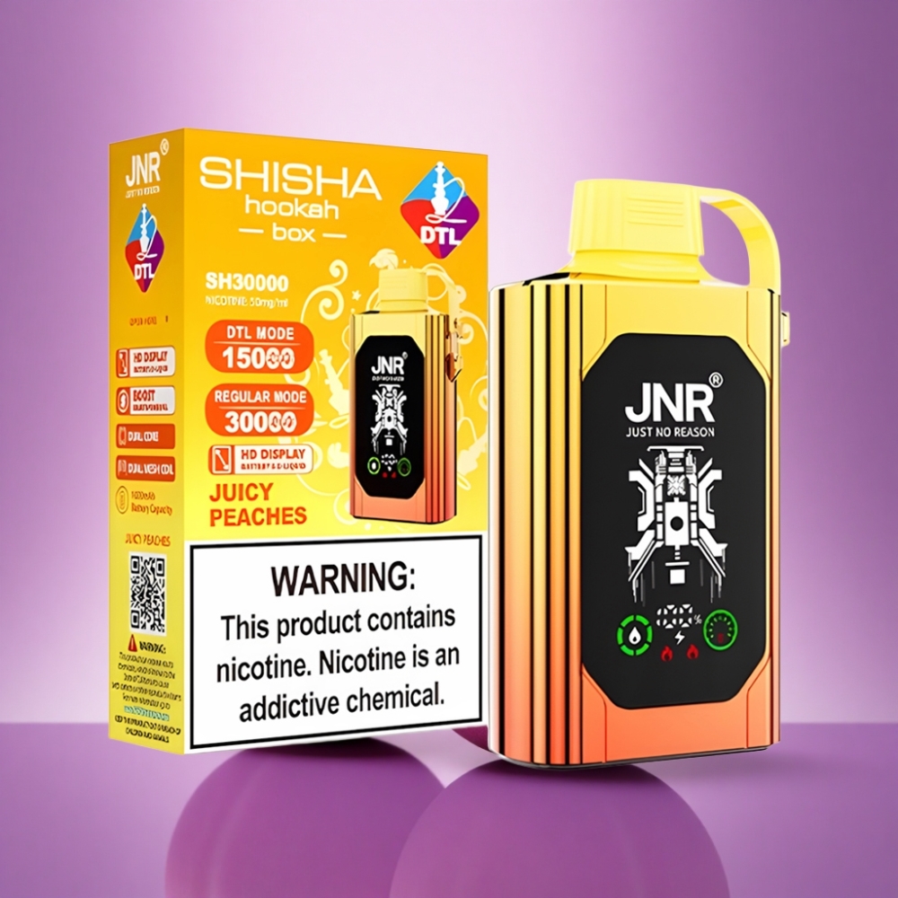 JNR Shisha Hookah Box 20500 Sulīgie Persiki ar HD Displeju un 1000mAh