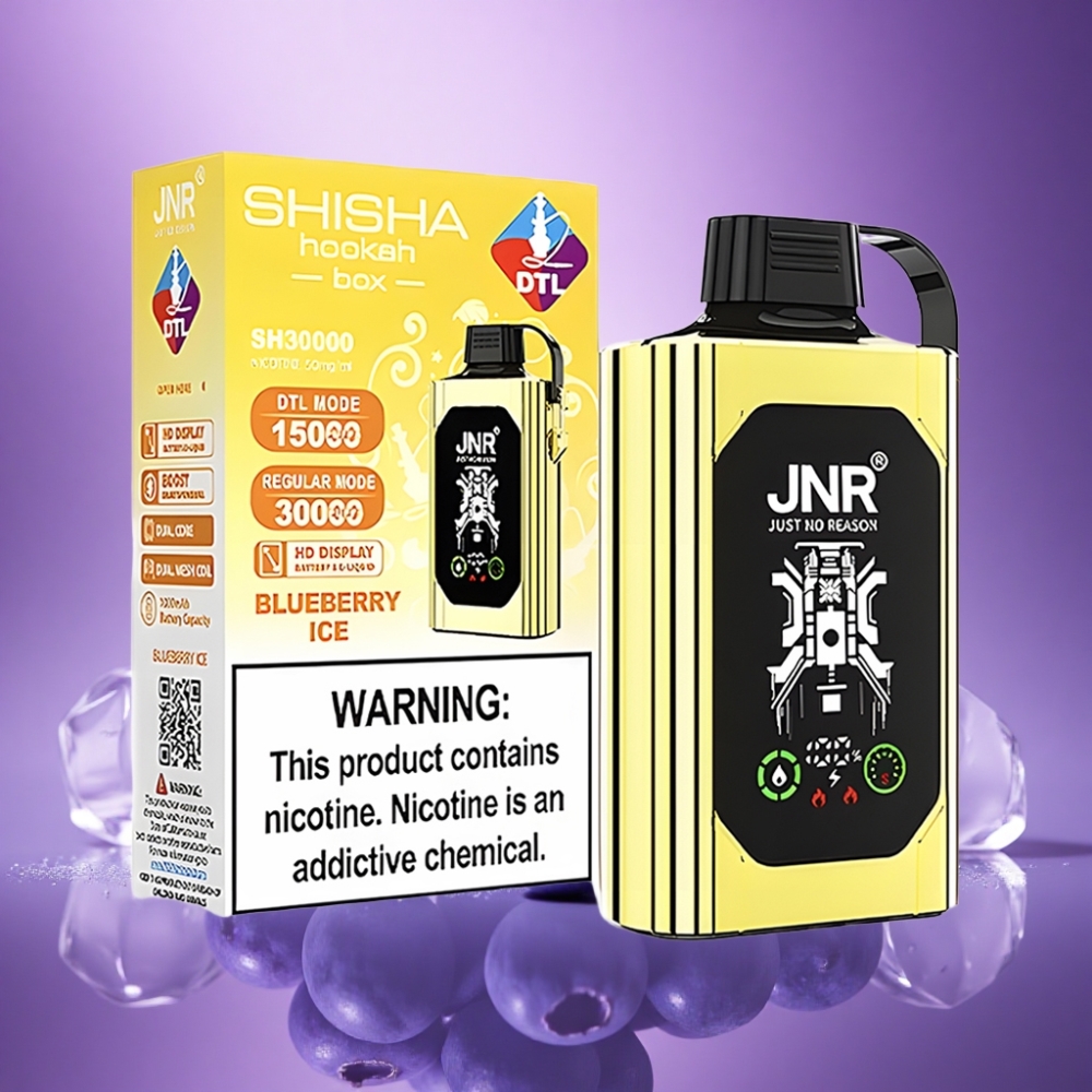 JNR Shisha Hookah Box 20500 Zilā Ogulāju Ledus ar HD Displeju un 1000mAh