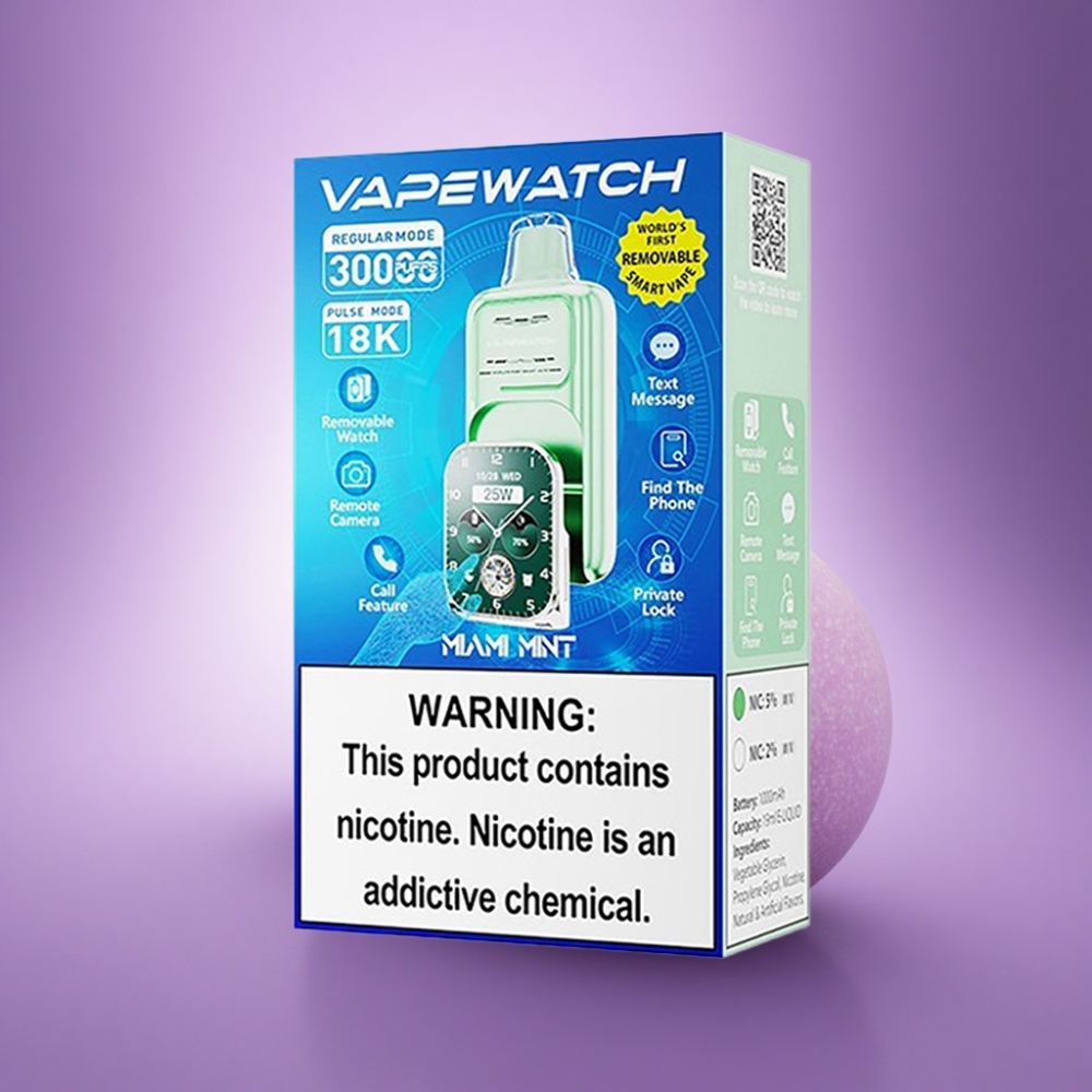 JNR VapeWatch 30000 Miami Mint Dual Sūkņi 5% Nikotīns 1000mAh