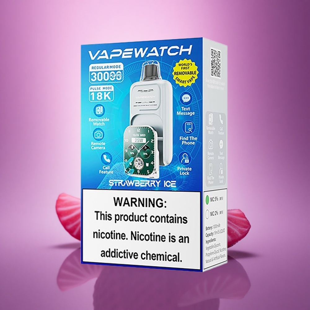JNR VapeWatch 30000 Zemeņu Ledus 1000mAh 5% nikotīna