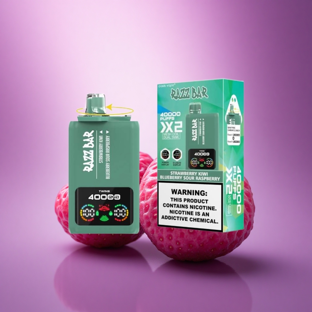 Razz Bar 40000 Puffs Zemeņu Aveņu - Melleņu Skābā Avenes ar 650 mAh un 2%,5% nikotīna saturu