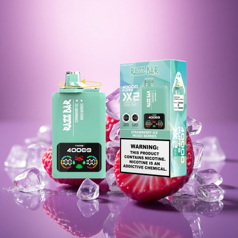 Razz Bar 40000 Puffs Zemeņu Ledus - Jauktas Ogles ar 650 mAh un 2% nikotīna saturu