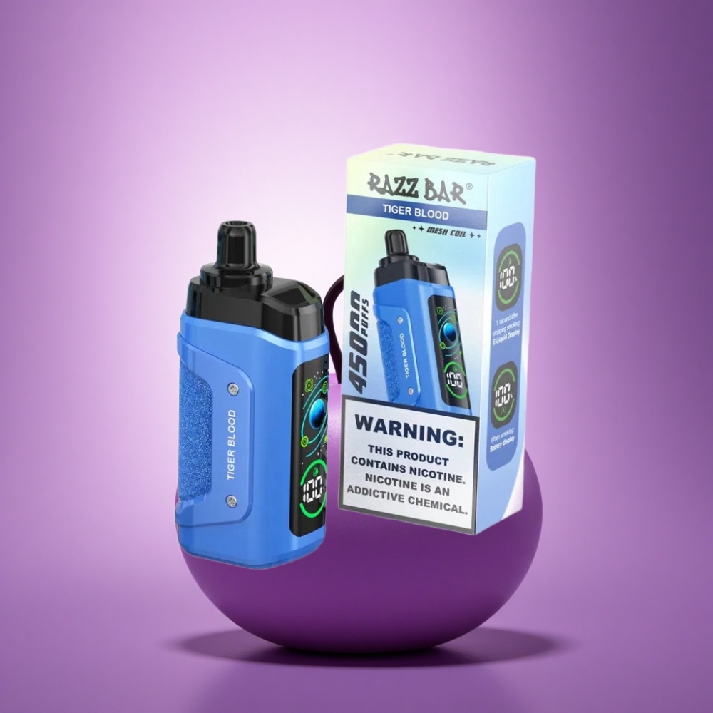 Razz Bar 45000 Puffs Tīģera Asinis 1.0 Ohm 650 mAh