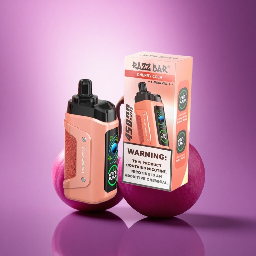Razz Bar 45000 Puffs Ķiršu Kola ar 20 mg/ml nikotīna stiprumu un 650 mAh akumulatoru