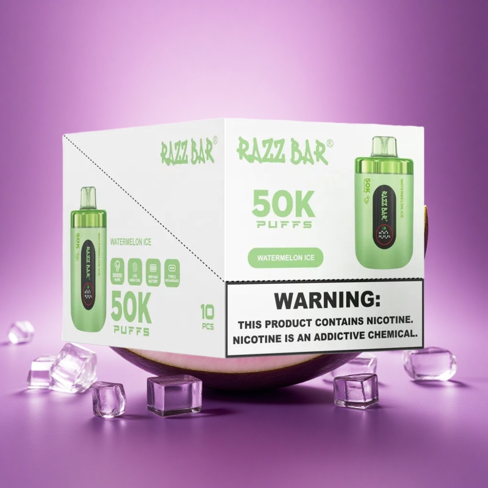 Razz Bar 50K Puffs Arbūzu Ledus 1.0 Ohm 650 mAh