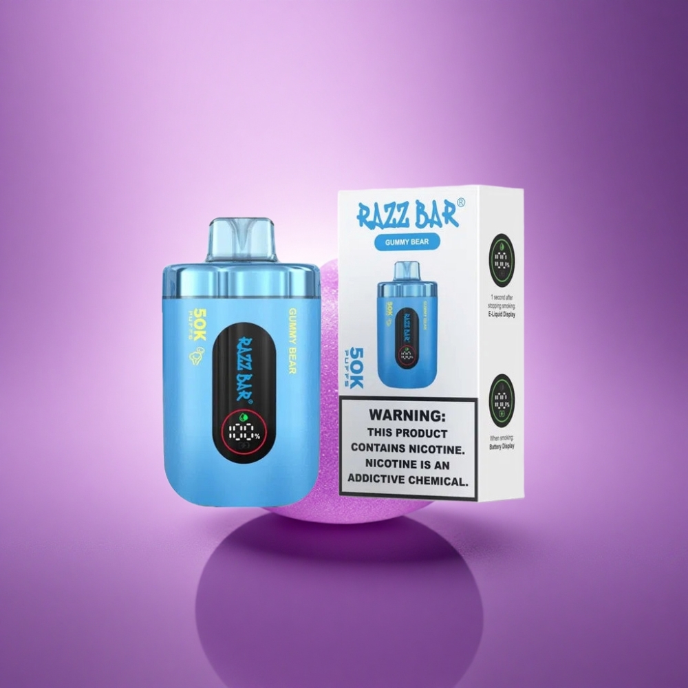 Razz Bar 50K Puffs Lāču pupiņa ar 2% nikotīna un 650 mAh bateriju