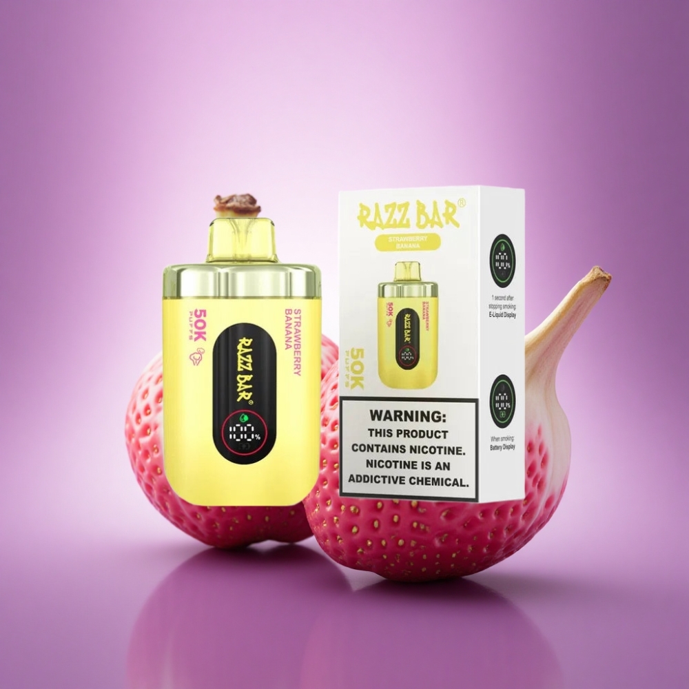 Razz Bar 50K Puffs Zemeņu Banānu 2% Nikotīna 650 mAh