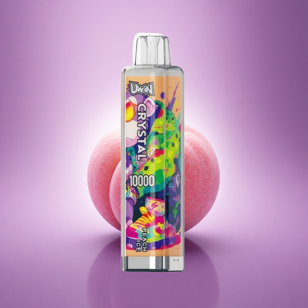 Uwin Crystal 10000 Puffs Persiku Ledus RGB 18ml 650mAh