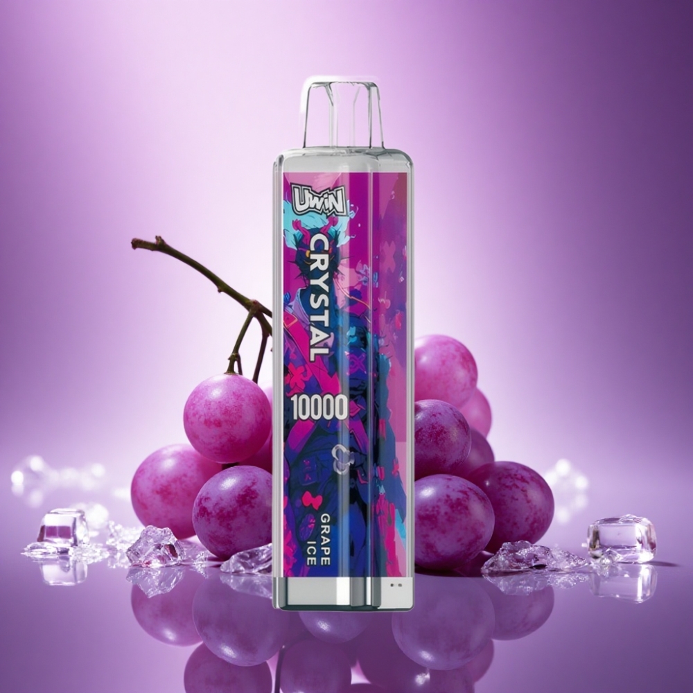 Uwin Crystal 10000 Puffs Vīnogu Ledus ar RGB gaismu un 5% nikotīna, 650mAh