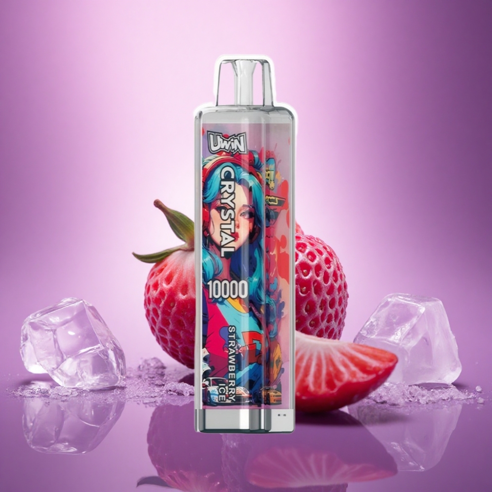 Uwin Crystal 10000 Puffs Zemeņu Ledus ar RGB gaismu un 5% nikotīna