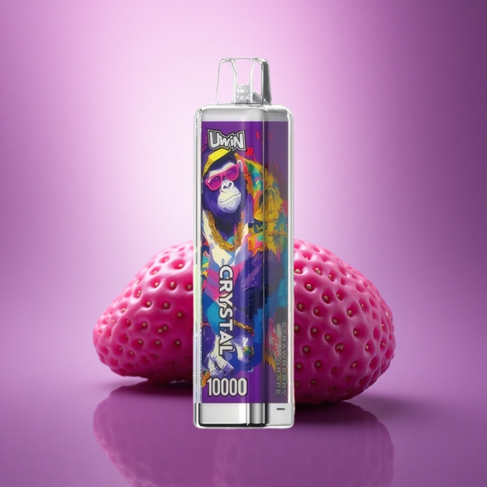 Uwin Crystal 10000 Puffs Zemeņu Vīnogu RGB Gaismas 5% Nikotīna 650mAh