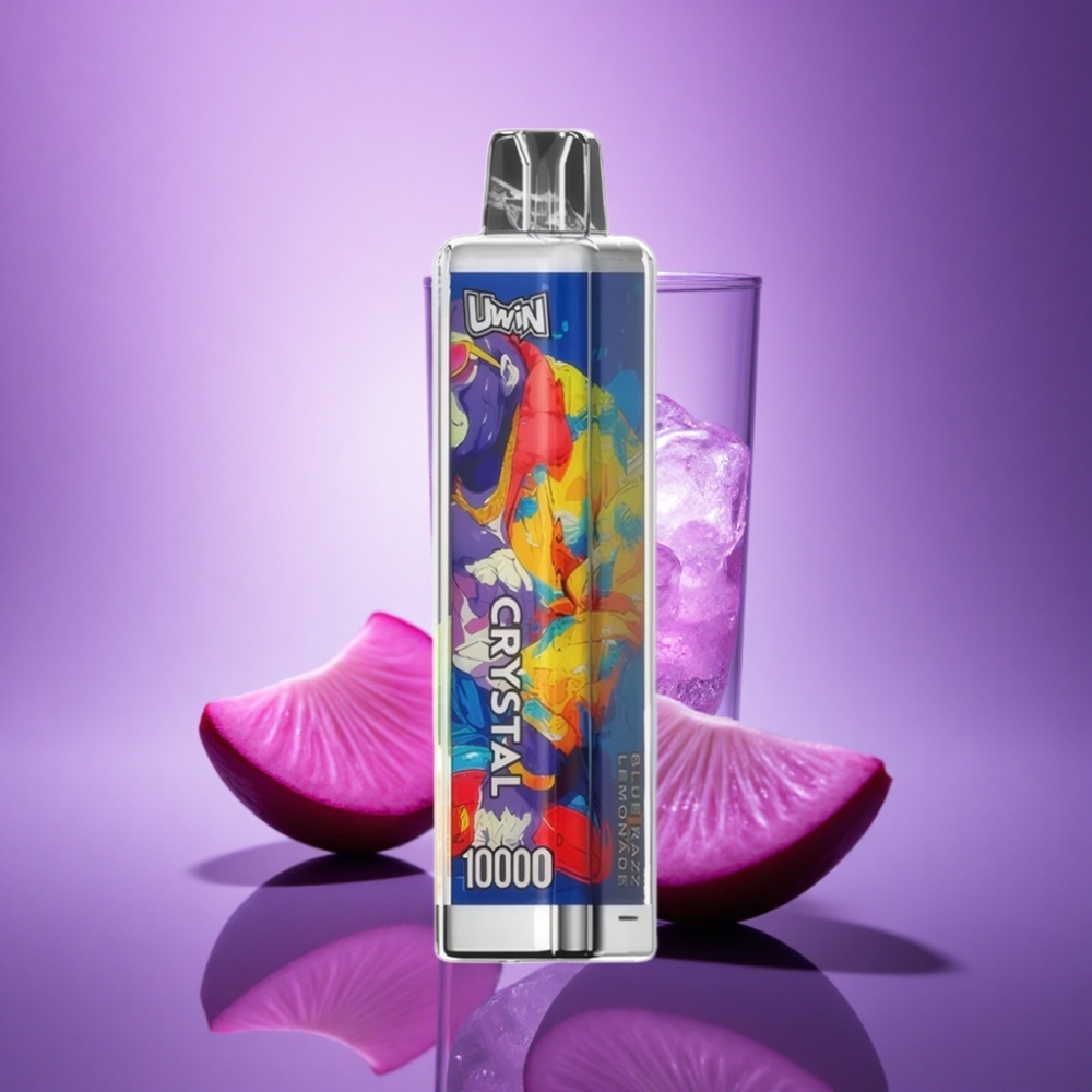 Uwin Crystal 10000 Puffs Zilā Aveņu Limonāde ar RGB gaismu un 5% nikotīna, 650mAh
