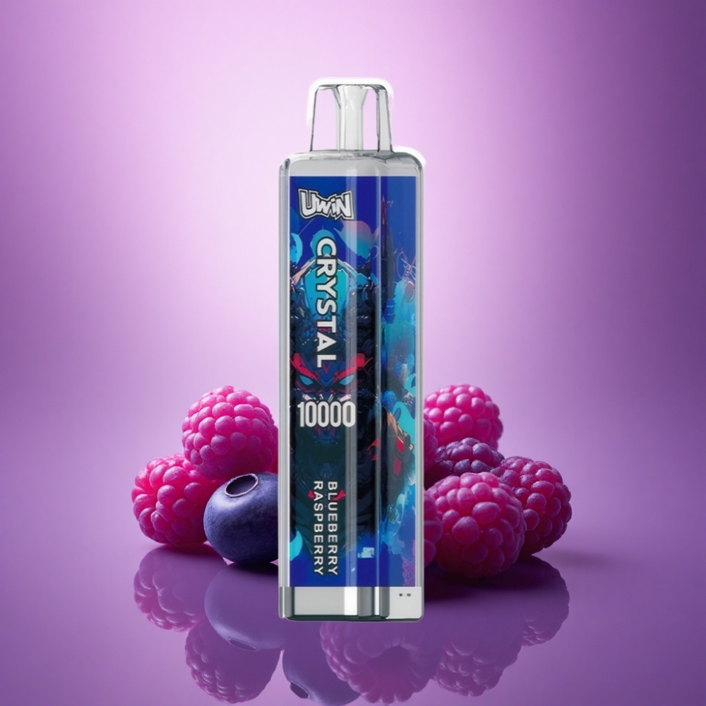 Uwin Crystal 10000 Puffs Zilā Dzērvene Aveņu RGB Gaismas 5% Nikotīna 650mAh