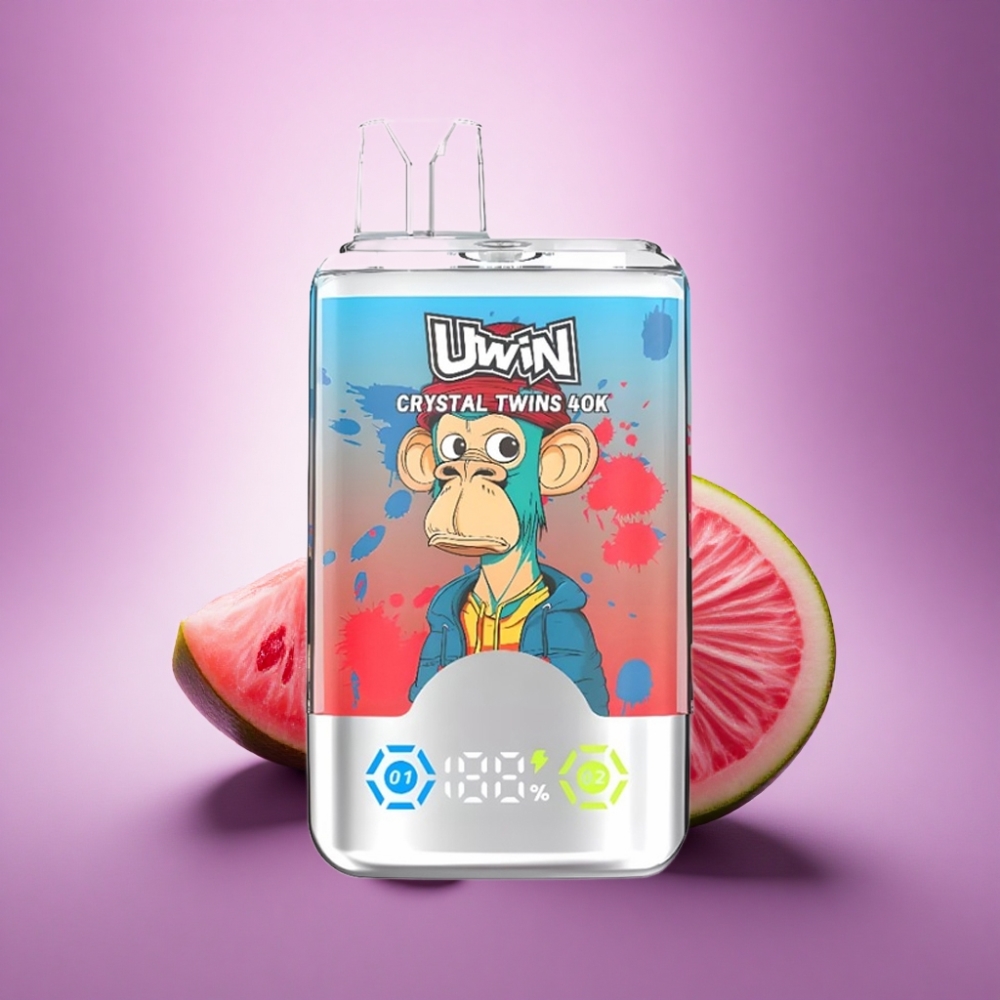 Uwin Crystal Twins 40000 Puffs Zemeņu Arbūzu Citronu Kaļķu Divkāršās Garšas 850mAh