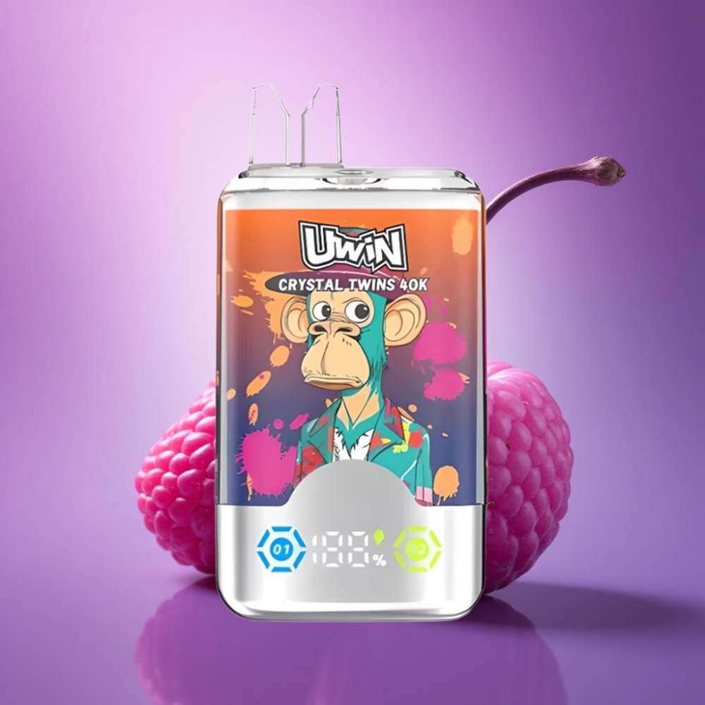 Uwin Crystal Twins 40000 Puffs Zemeņu Aveņu Ķiršu Mr Blue 32ml 850mAh