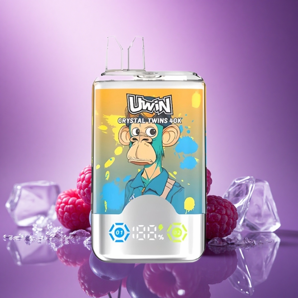 Uwin Crystal Twins 40000 Puffs Zilā Oga Aveņu ķiršu Ledus ar 32ml e-šķidrumu un 850mAh bateriju