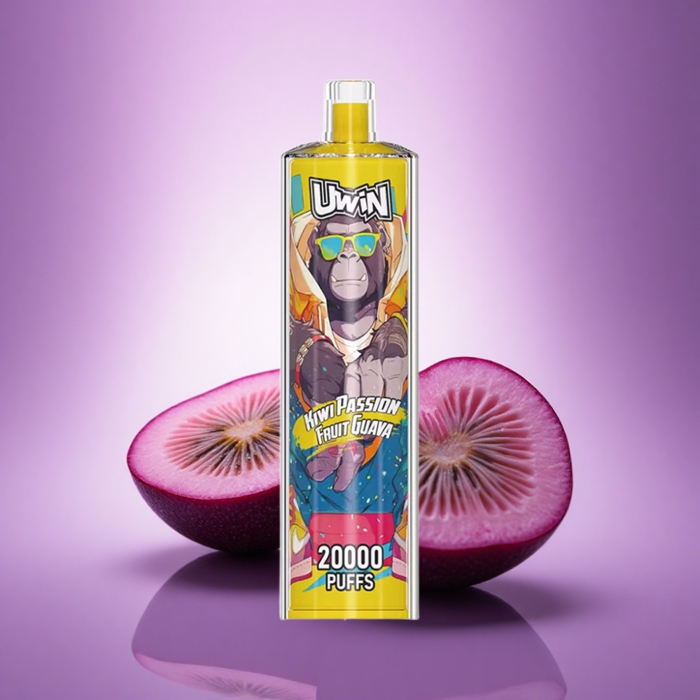 Uwin Shisha Hookah Crystal 20000 Puffs Kivi Pasijas Auglis Gvajava 0% Nikotīna 650 mAh